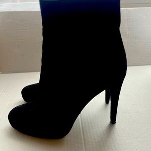 Prada High Heel Ankle Black Suede Booties 41